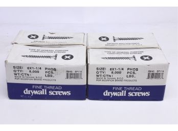 2 -Cases Of 6 X 1 1/4' Fine Thread Drywall Screws - Phillips Flat Head