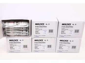 6 Boxes Containing 5 Pairs Of Moldex P100 Disk/Filters Each
