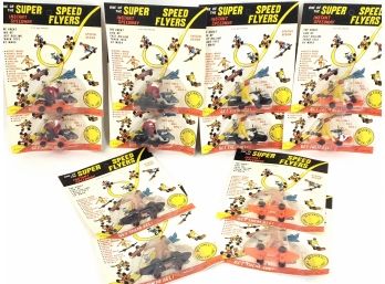 Vintage Marx Super Speed Flyer Toys Sealed Unpunched, Lot Of 12 With Box