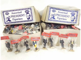 2 Boxes Of 100 Marx Toys President Figures From 1970s