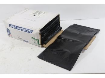 100 Coex Supertuff  43x47 Black Can Liner Bags, Antimicrobial, 3-ply