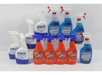 12 Bottle Of Misc, Multi-Surface, Cleaner 22/32 Oz Tide, Virex & Glance