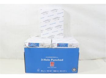 11 Reams Of Hammermill White 20lb Copy Paper, 8.5 X 11, 3 Hole Punch,