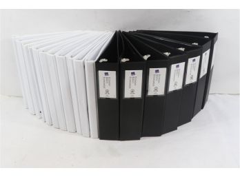 Group Of 18 2' Black & White 3-hole Binders