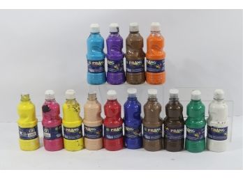 14 Bottles Of Prang Assorted Colors Washable Paint ..16 Oz