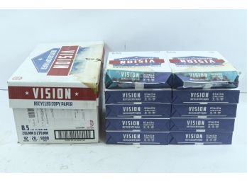 10 Reams Of Vision 30 Recycled Copy Paper 8.5x11in. 20lb. 5000 Sheets