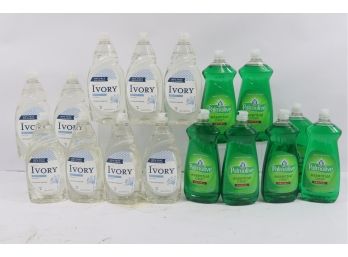 16 Bottles Of 24/25oz Dish Soap, Ivory Classic Scent & Palmolive Original