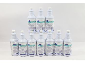 10 Bottles Of Diversey Crew Non-Acid Disinfecting Cleaner, Fresh Scent