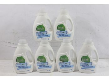 6 Bottles Of Seventh Generation Free & Clear Laundry Detergent Made For Sensitive Skin