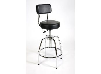 ShopSol  Height Adjustable Shop Stool With Backrest. 300-Pound Capacity Chrome