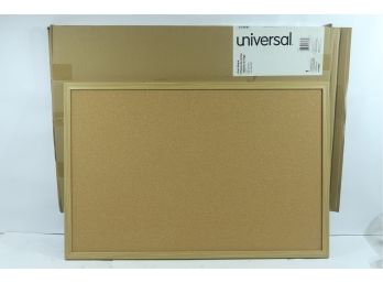 Universal Cork Bulletin Board, 36 X 24, Natural, Oak-Finished Frame