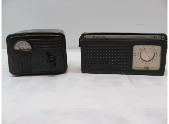 Vintage Aslan Voltimeter & Transistor Radio UNTESTED