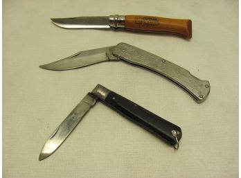 Vintage Opinel Lame Acier Knife Lot Of 3
