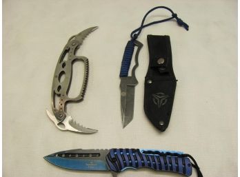 Tactical Self Defense Knife With 2 Others