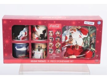 8pc Coca Cola Christmas Stoneware Set