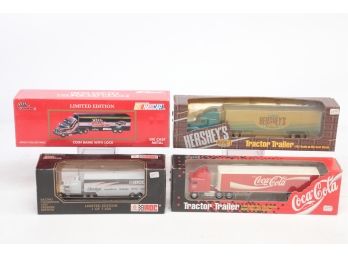 Lot Of 4 ERTL And Racing Champs Tractor Trailer
