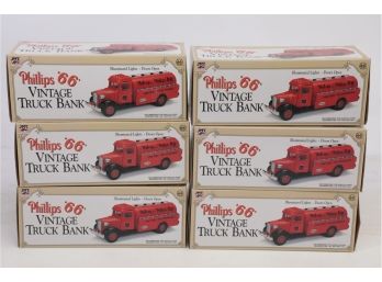 Lot Of 6 Marx Vintage Truck Bank Phillips 66