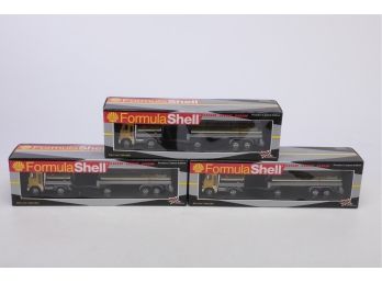 Lot Of 3 Racing Champs Formula Shell Die Cast Collector Tankers