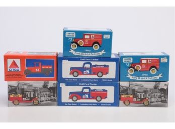 Lot Of 7 Coin Bank Collector Trucks