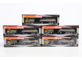 Lot Of 5 Racing Champs Formula Shell Die Cast Collector Tankers