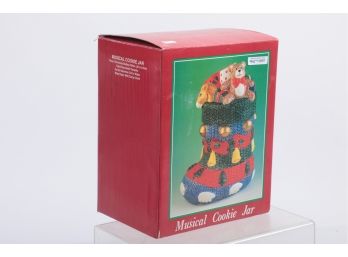 Christmas Stocking Musical Cookie Jar