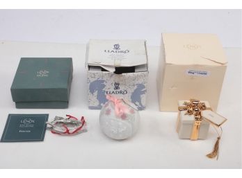 3pc Lenox And Lladro Christmas Collectibles Lot