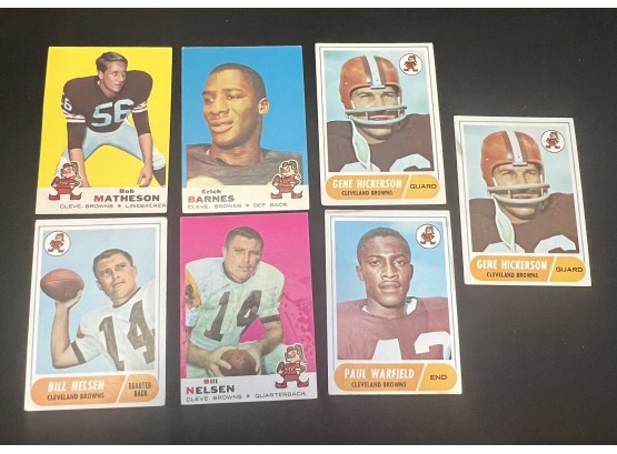 Lot Of 7 1960s Cleveland Brown Football Cards