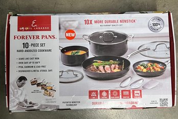 NEW Emeril Lagasse Nonstick Forever Pans PRO 10 Piece Cookware Set With Lids Utensils