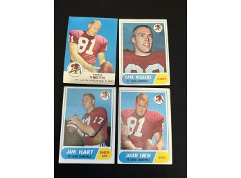 Lot Of 4 1960s St Louis Cardinals Footbal Cards