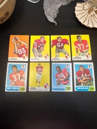 Lot Of 8 1960s Football Cards