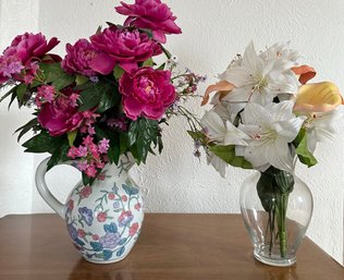 Two Faux Flower Arrangements