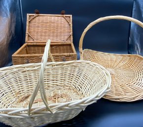 Collection Of Reed And Bamboo Baskets