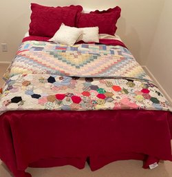 Double Bed, 3 Patchwork Quilts & Bedding