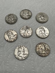 (8) Half Dollars 1944 - 1962