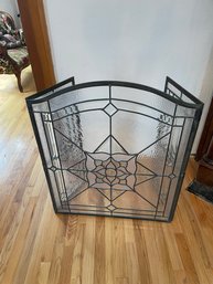 Leaded Glass Fireplace Screen