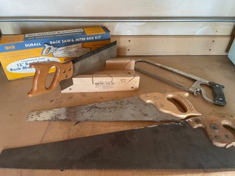 Professional Mitering Kit And Assorted Handsaws