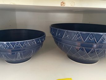 Blue Glass Serving Bowls