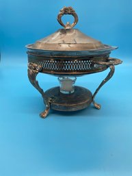 Silver And Glass Chafing Dish