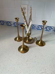 Brass Candle Holders Lot