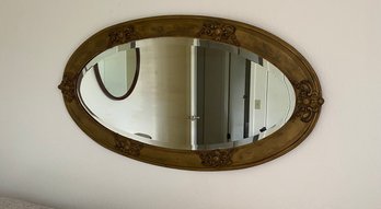 Antique Oval Wooden Mirror