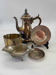 Brass, Silver, And Silver Plate Assortment