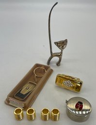 Cat Ring Holder And Beetle Tape Measure