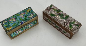 Two Small Brass Jewelry Cases