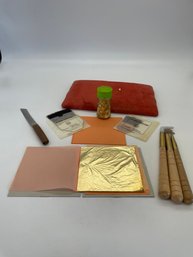 Gold And Silver Leafing Kit And Agate Burnishing Tools