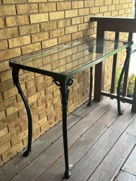 Glass And Metal Entry/Sofa Table