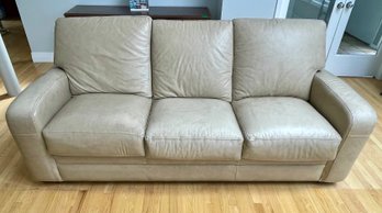 Warm Tan Leather Couch