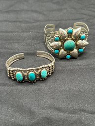 Turquoise And Silver Bracelets #2