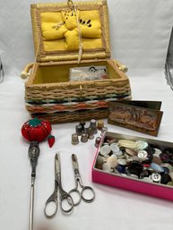 Vintage Sewing Box & Notions