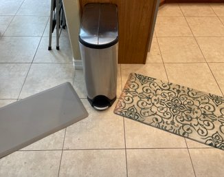 Stainless Trash Can And Mats