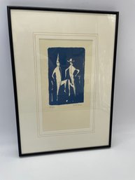 Numbered Litho Of Two Men 68 Of 200